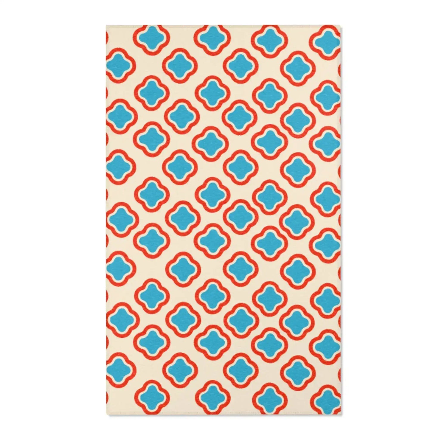 Bold Blue Clover Trellis Accent Rug