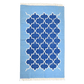 Handwoven Moroccan Blue Tiles Cotton Rug with Fringes