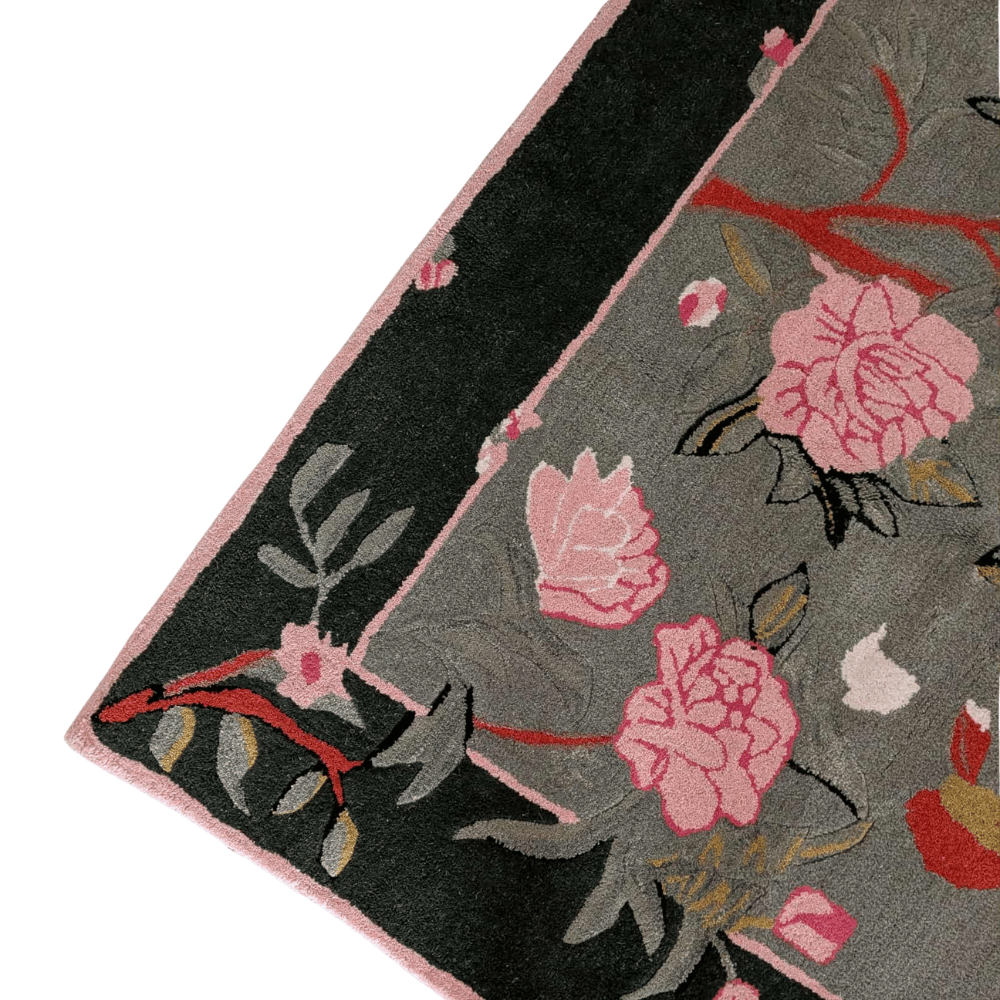 Flora & Fauna Square Hand Tufted Wool Rug 6' x 6'