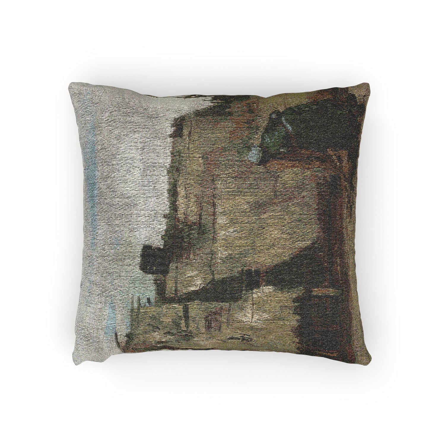 Vincent van Gogh - A Peasant Woman Digging in Front of Her Cottage | Woven Pillow