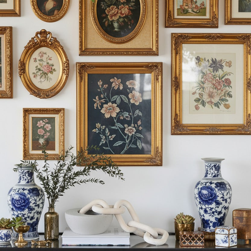 Wood Chain Link Decor styled in a room setting