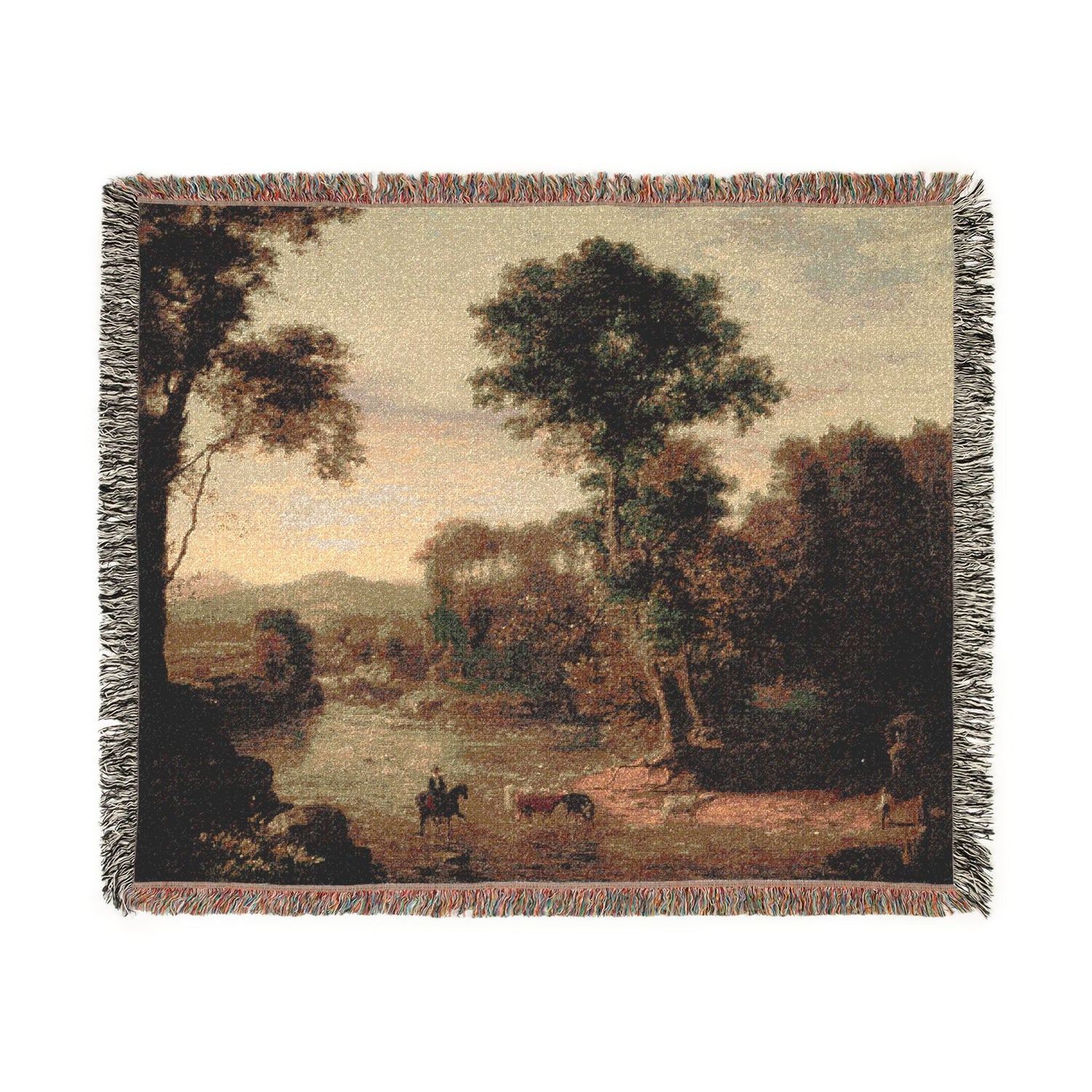 Crossing the Ford - George Inness Tapestry Blanket