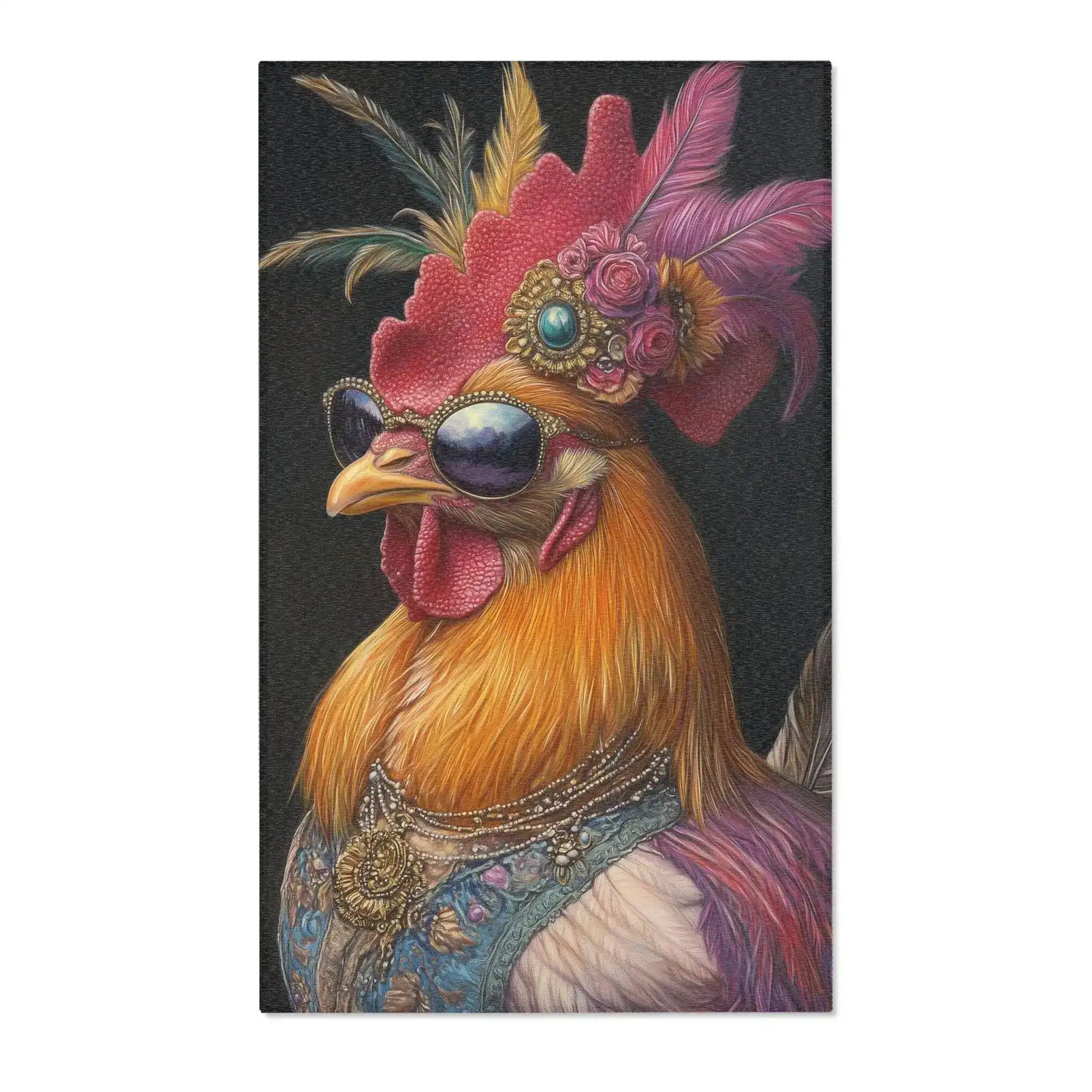 Fierce & Fabulous Renaissance Chicken Couture Accent Rug