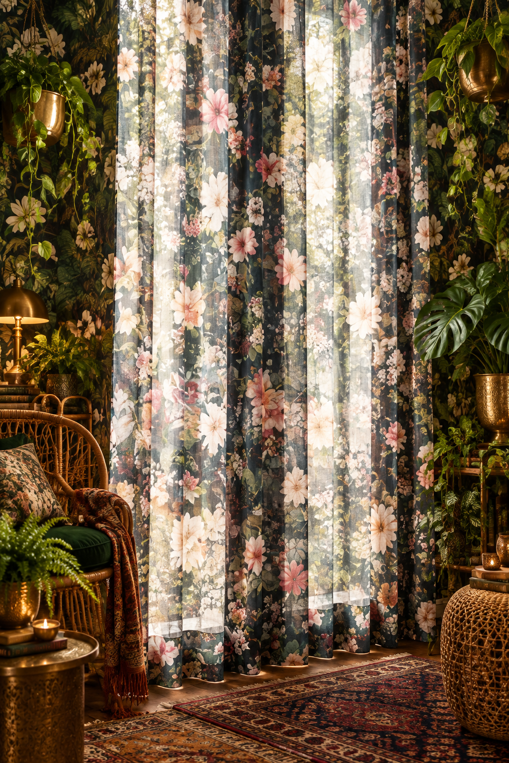 Nina Floral Sheer Curtain