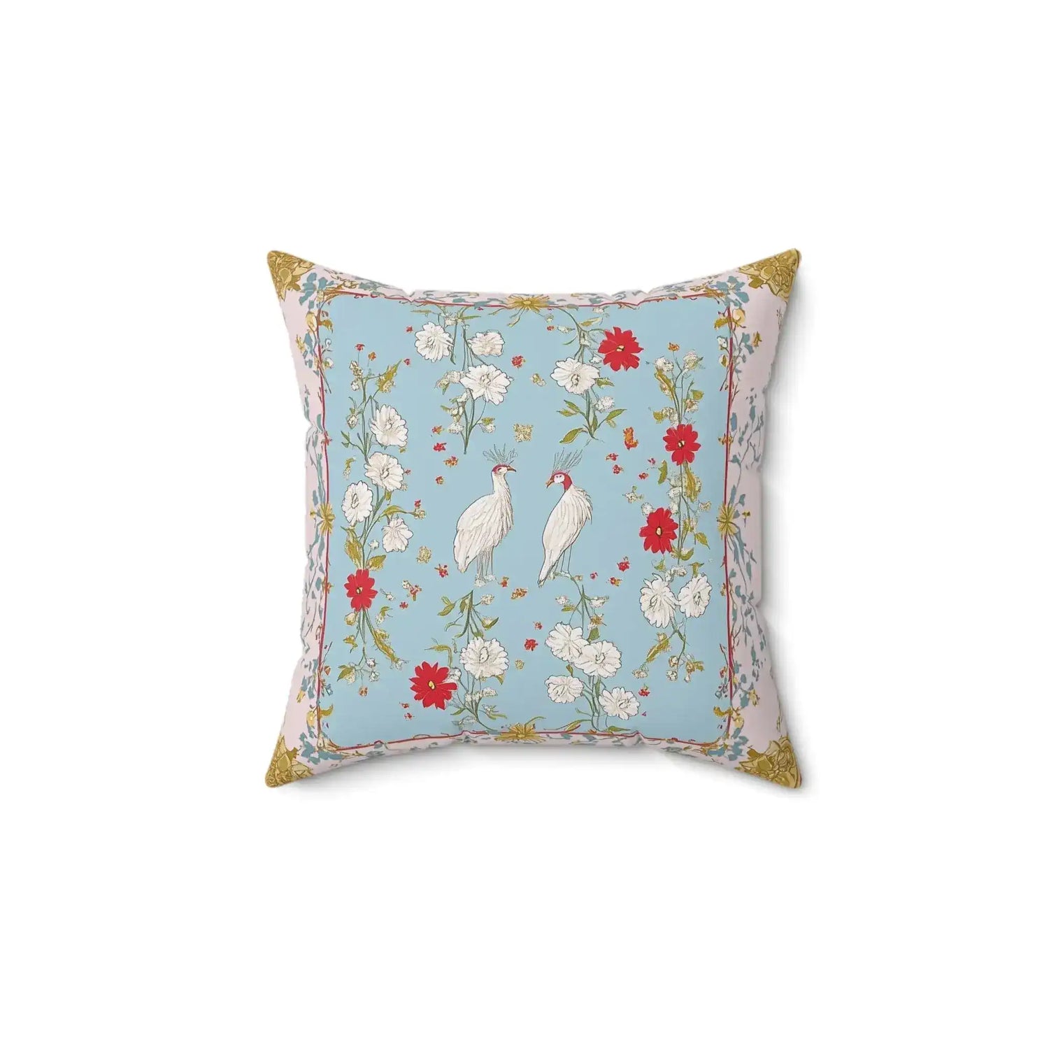 Blossom Court Herons Throw Pillow