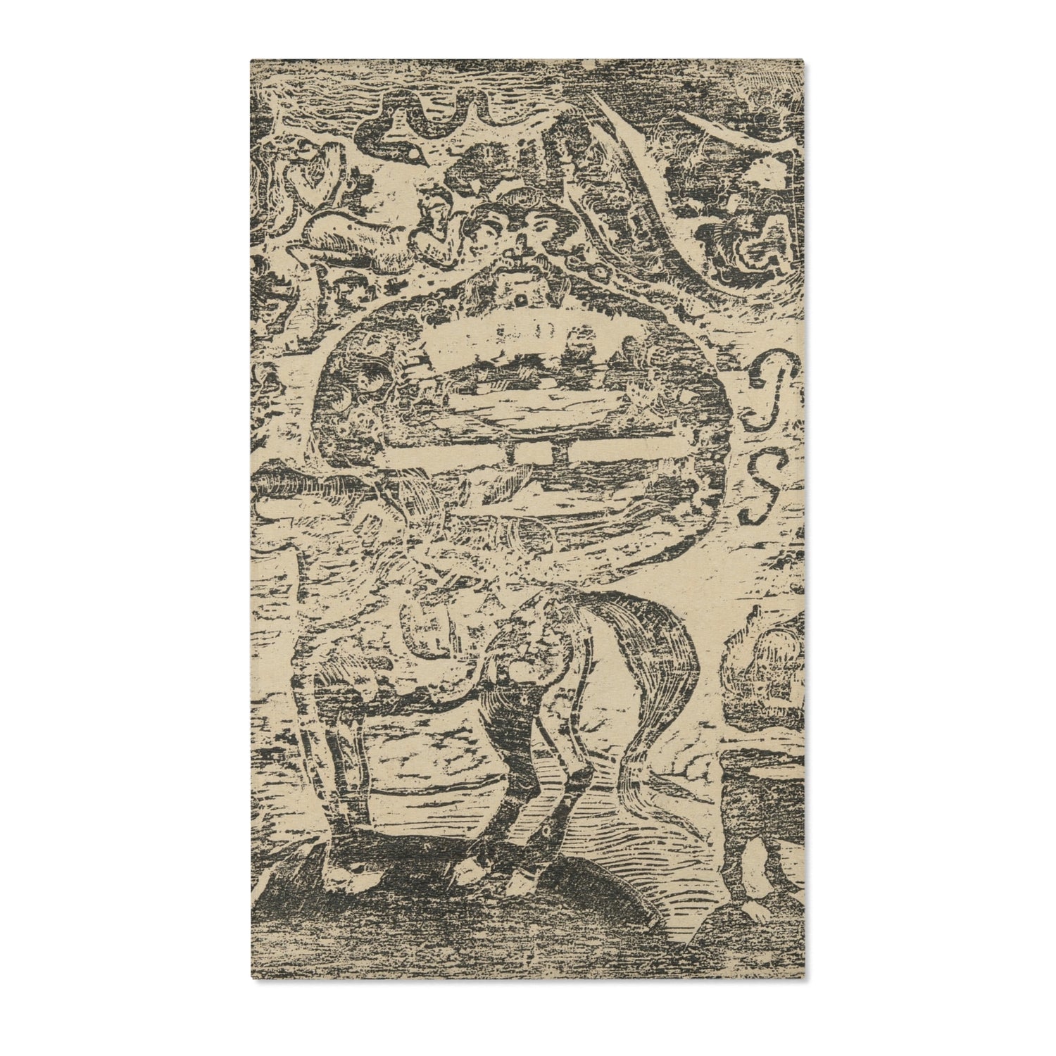 Horse, with Other Animals and Ornaments - Paul Gauguin Area Rug