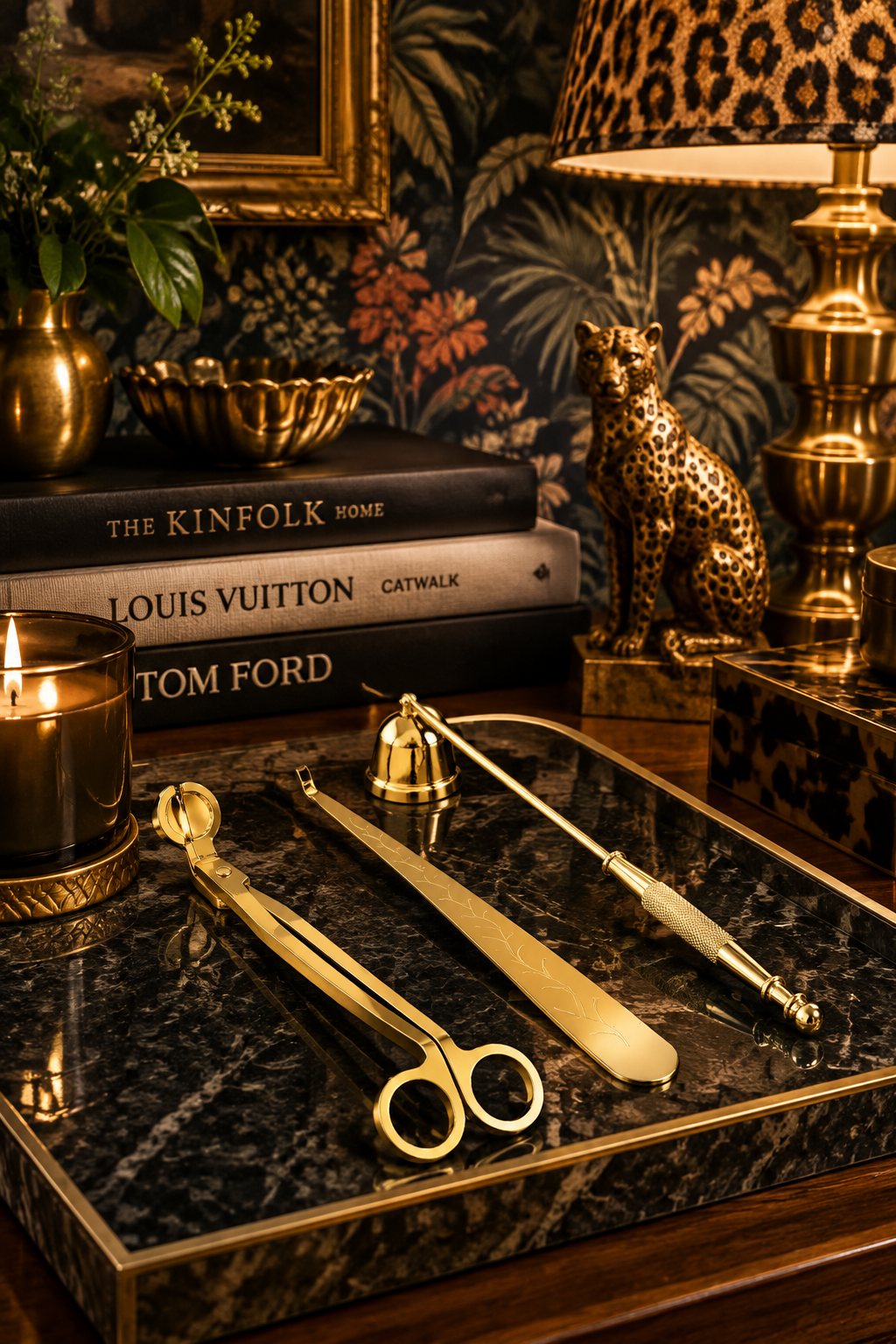 Gold Candle Wick Trimmer Set
