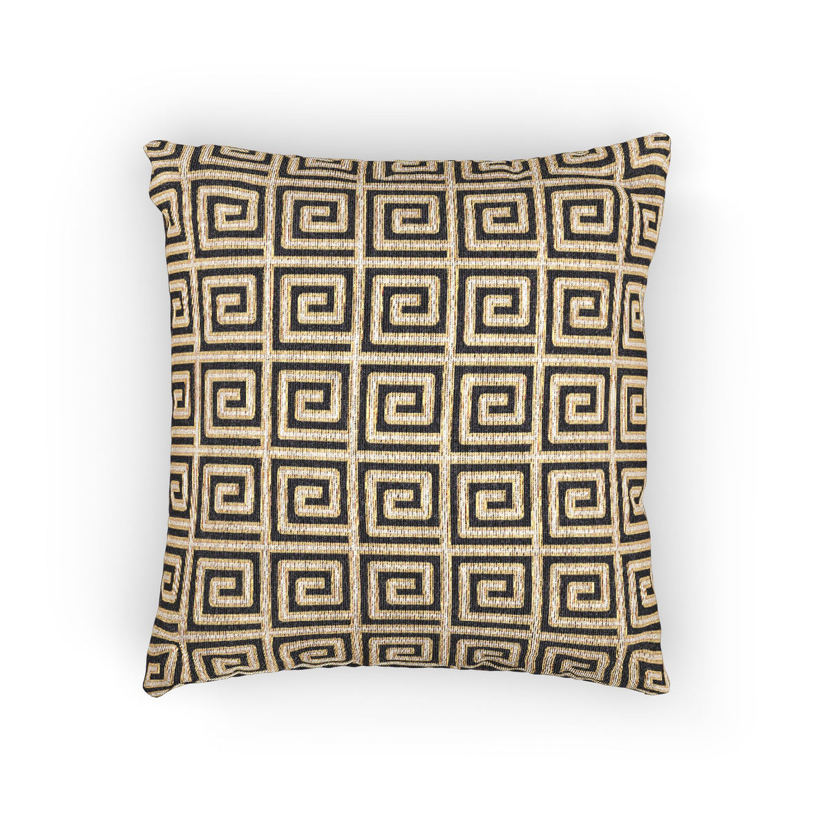 Saffron & Indigo Greek Key Woven Pillow