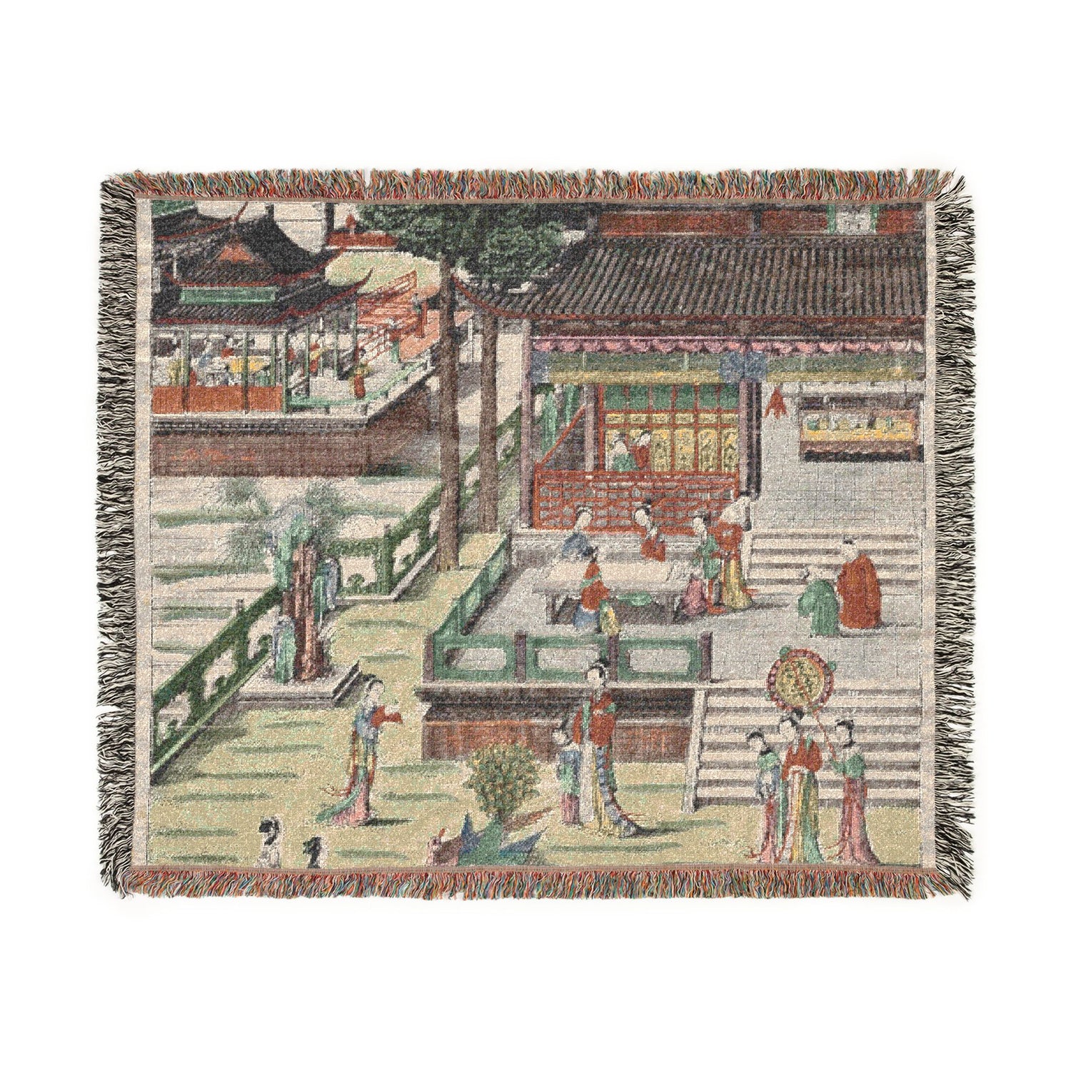 Music in the Jade Palace Woven Throw Blanket