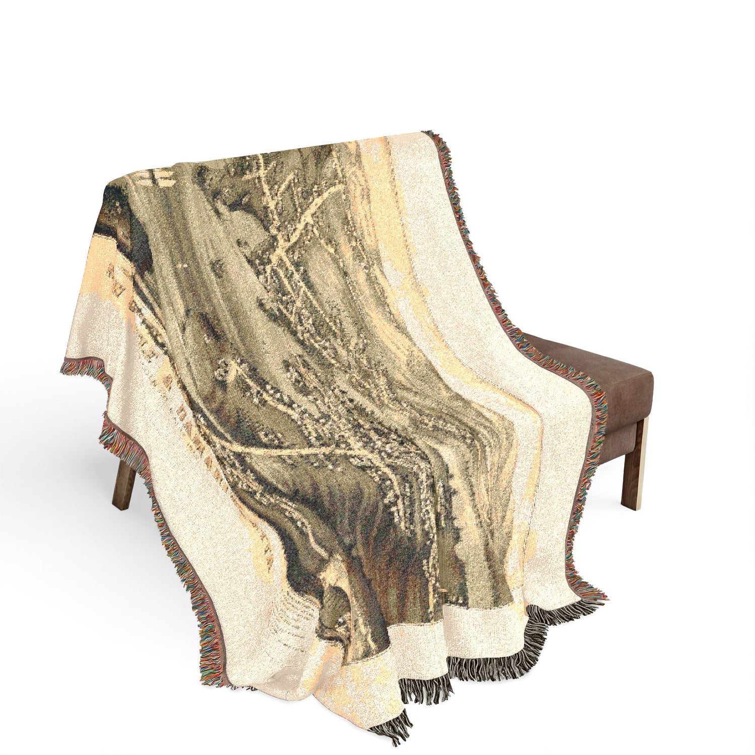 Birds eye view of the villages of New Castle & Damariscotta, Lincoln Co., Maine, 1878 Woven Throw Blanket
