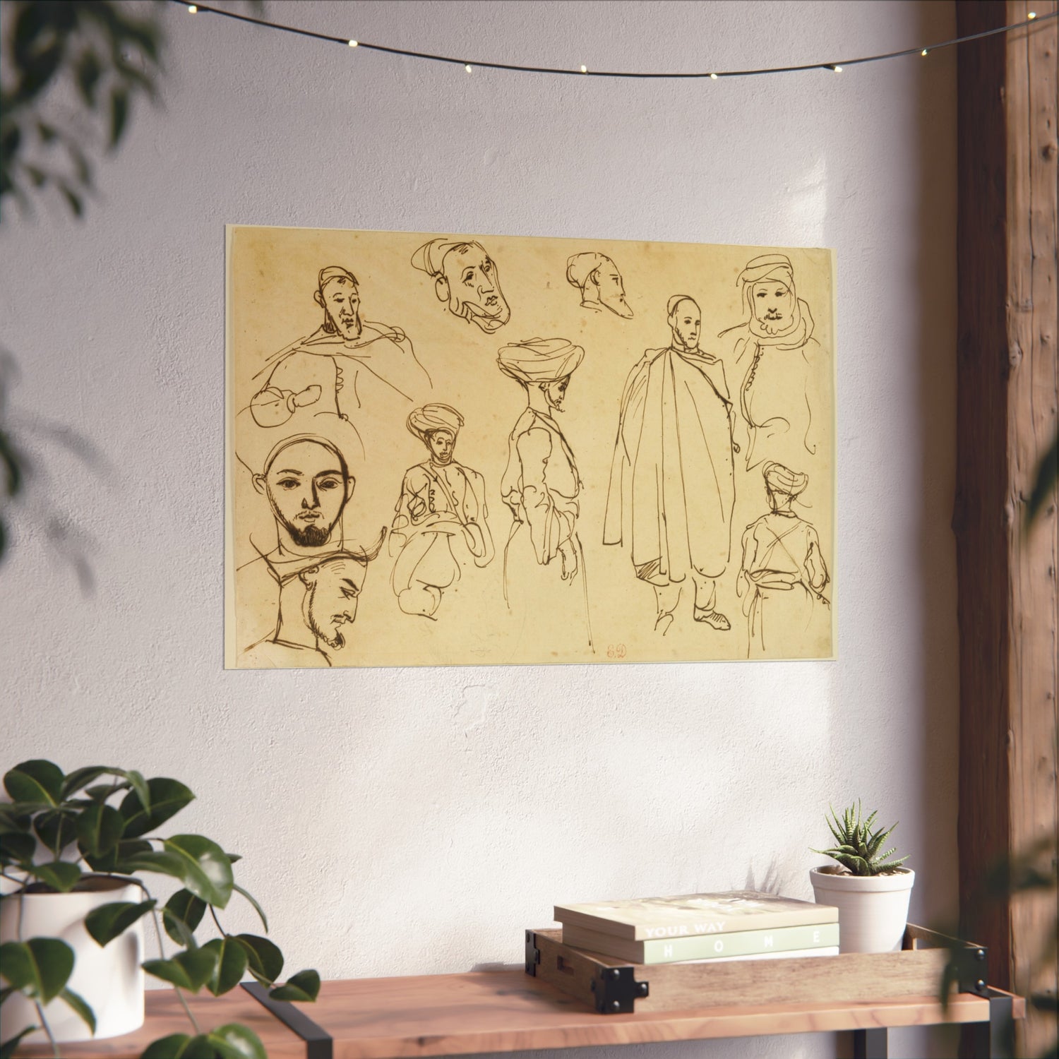 Sketches of Algerian Men - Eugène Delacroix Fine Art Poster