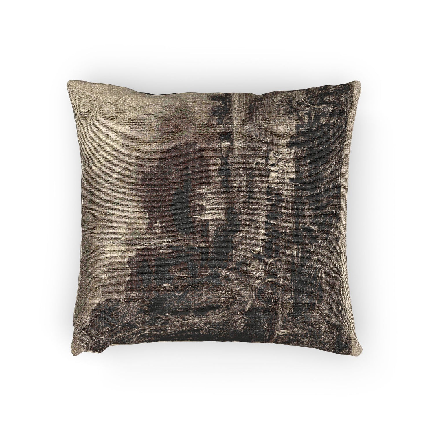 David Lucas - Salisbury Cathedral from the Meadows the Rainbow | Woven Pillow