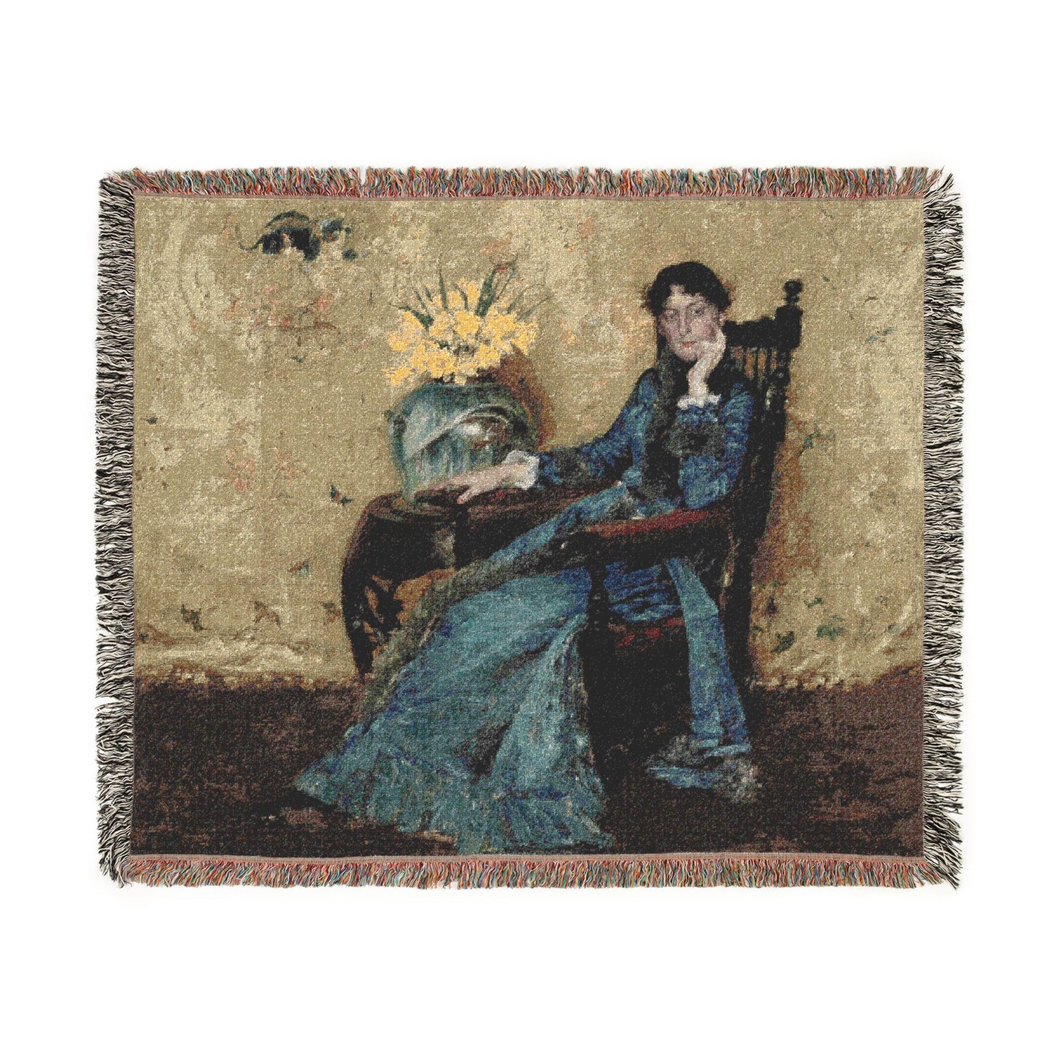 Portrait of Dora Wheeler Woven Throw Blanket