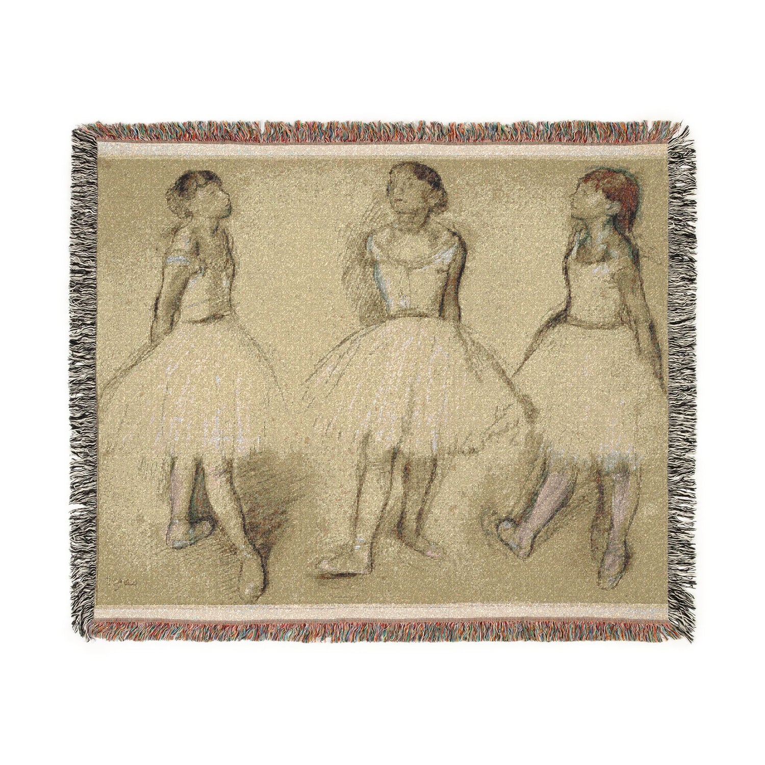 Three Studies of a Dancer in Fourth Position - Hilaire Germain Edgar Degas Tapestry Blanket