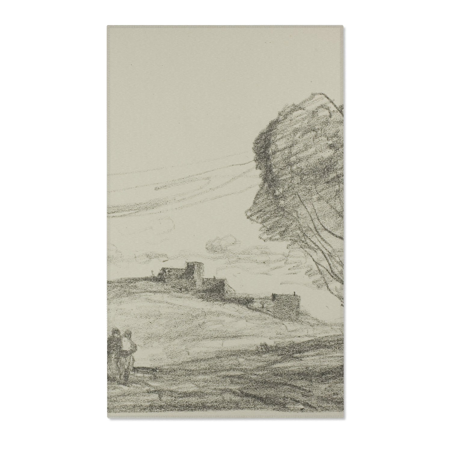 The Isolated Fort - Jean Baptiste Camille Corot Area Rug
