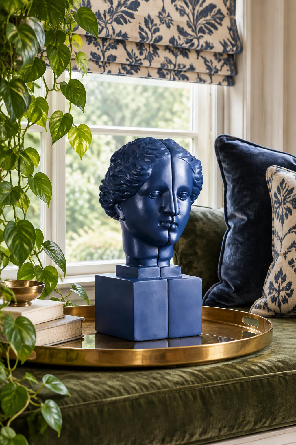 Diana the Huntress Resin Blue Bookends Statue