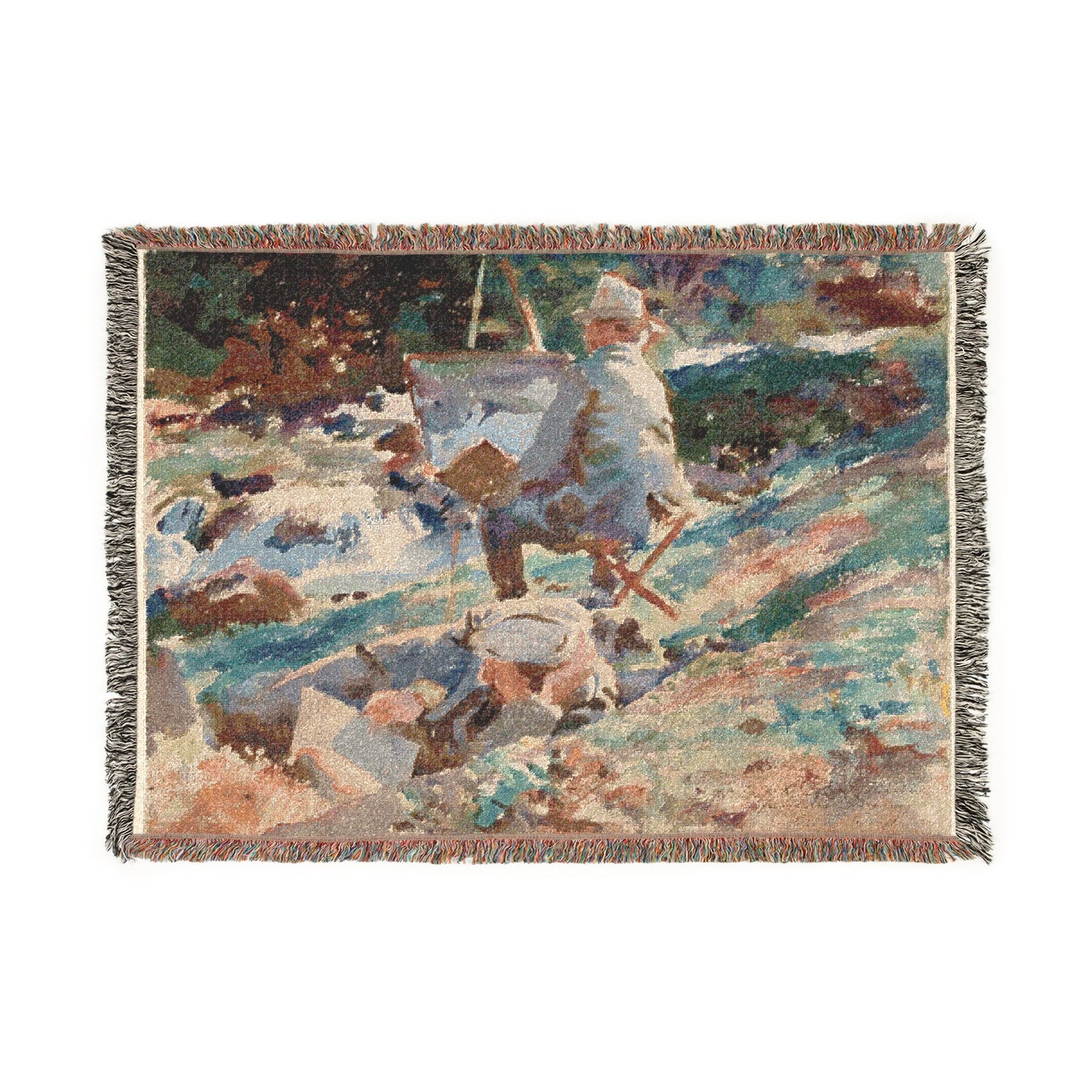 An Artist at His Easel - John Singer Sargent Tapestry Blanket