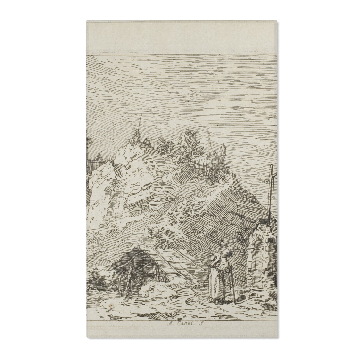 Landscape with the Pilgrim at Prayer - Canaletto Area Rug