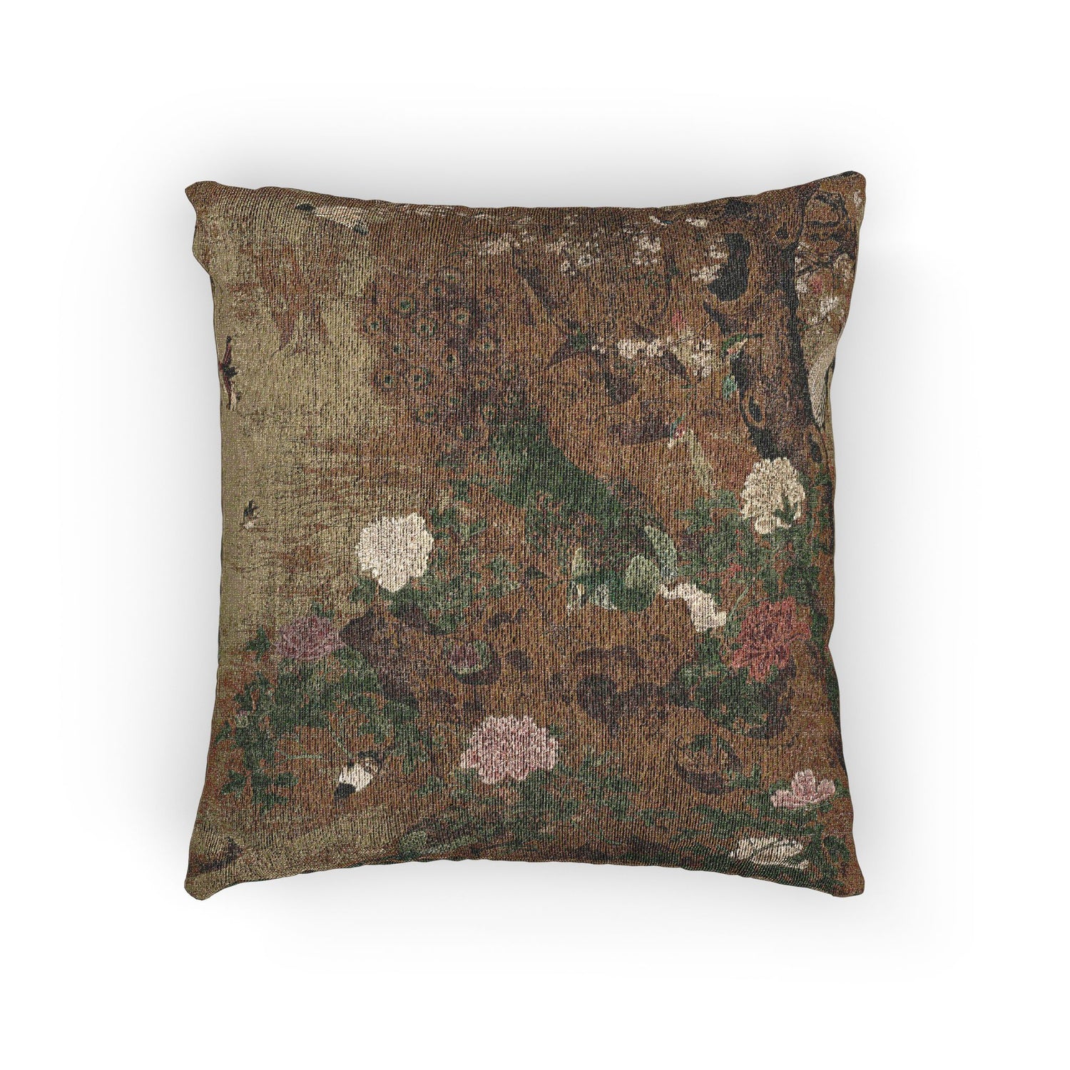 Birds Gather Under the Spring Willow Pillow