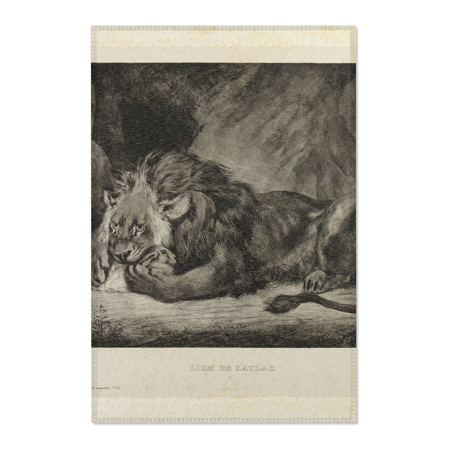 Lion of the Atlas Mountains - Eugène Delacroix Area Rug