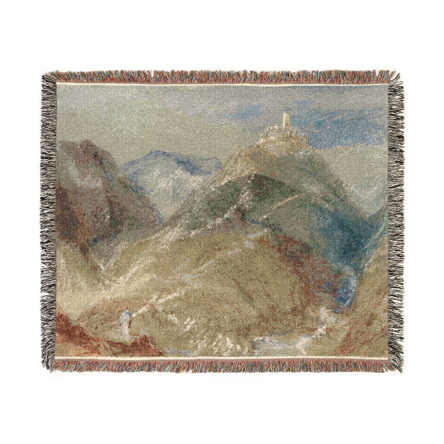 Castle on Height near Geneva - Joseph Mallord William Turner Tapestry Blanket