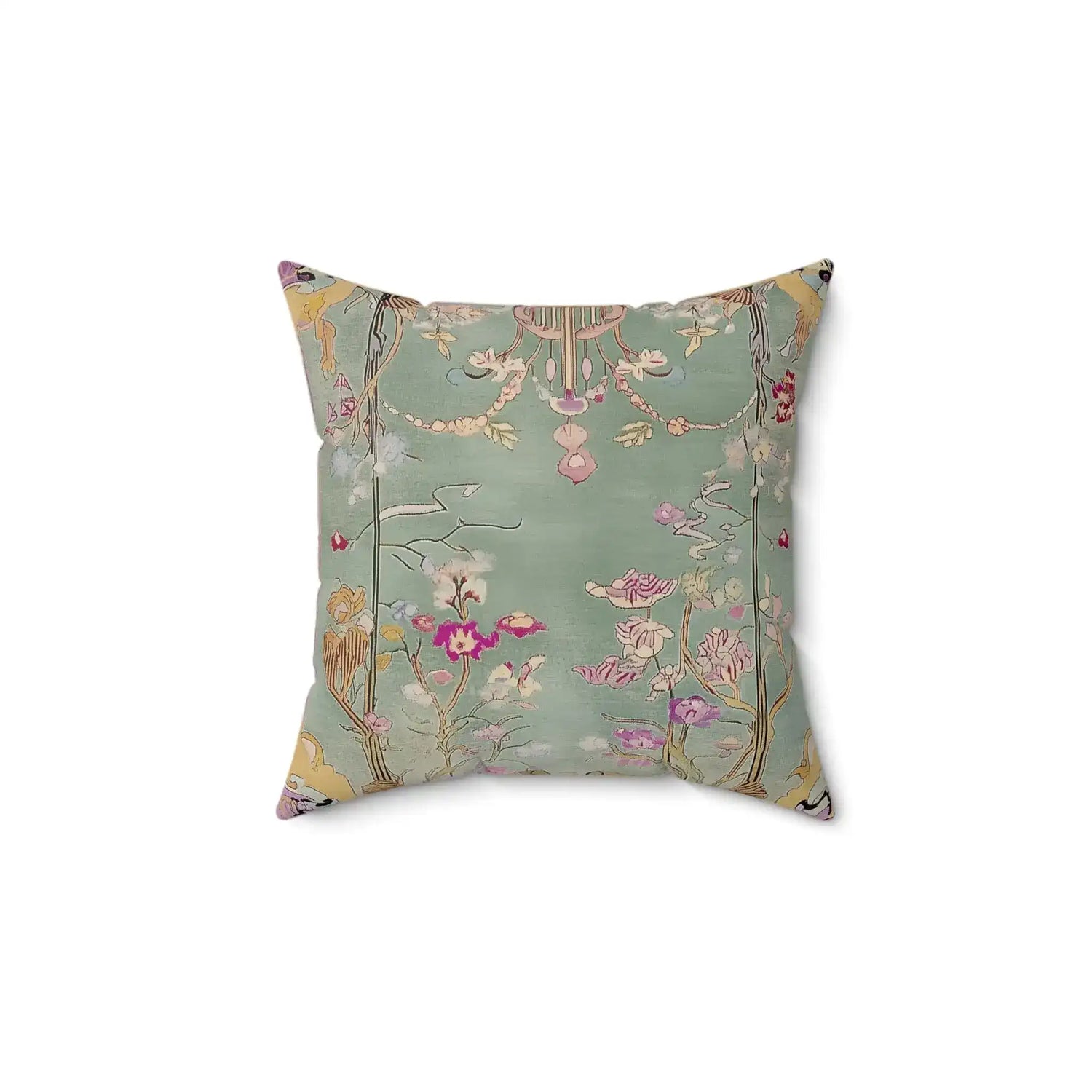Art Deco Floral Chinoiserie Throw Pillow
