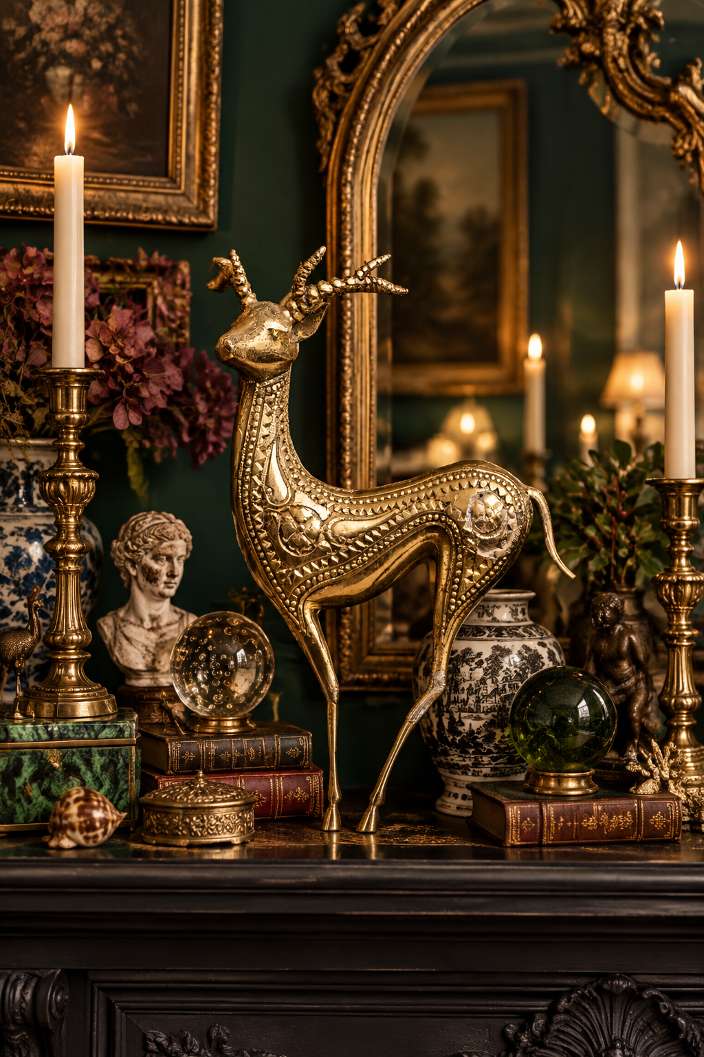Brass Deer Figurine Decorative Object