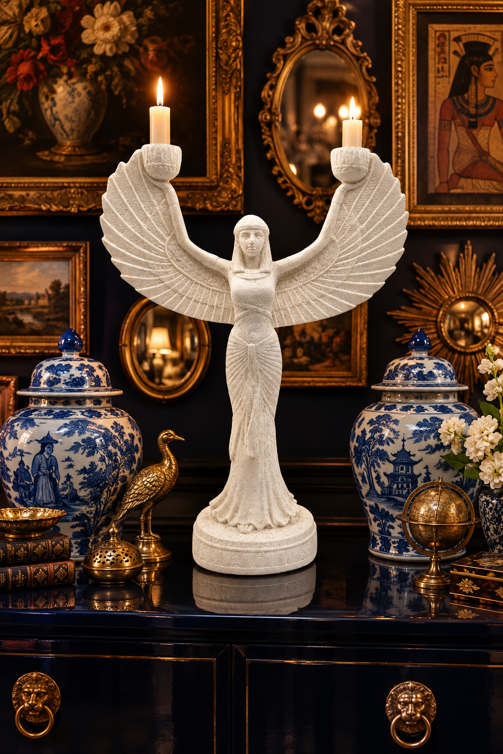 Candelabro Portavelas de la Diosa Egipcia ISIS