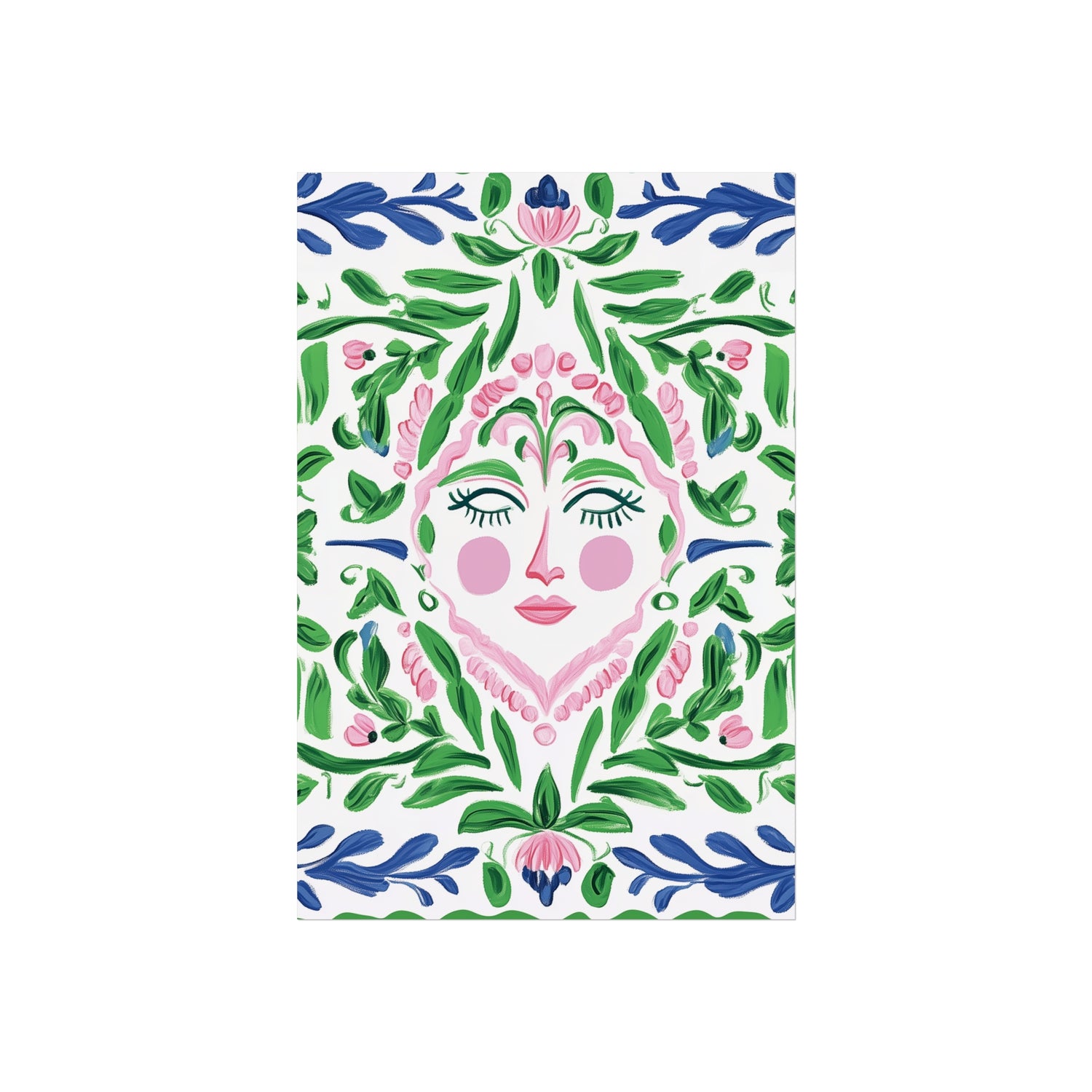 Floral Spirit Face Fine Art Poster