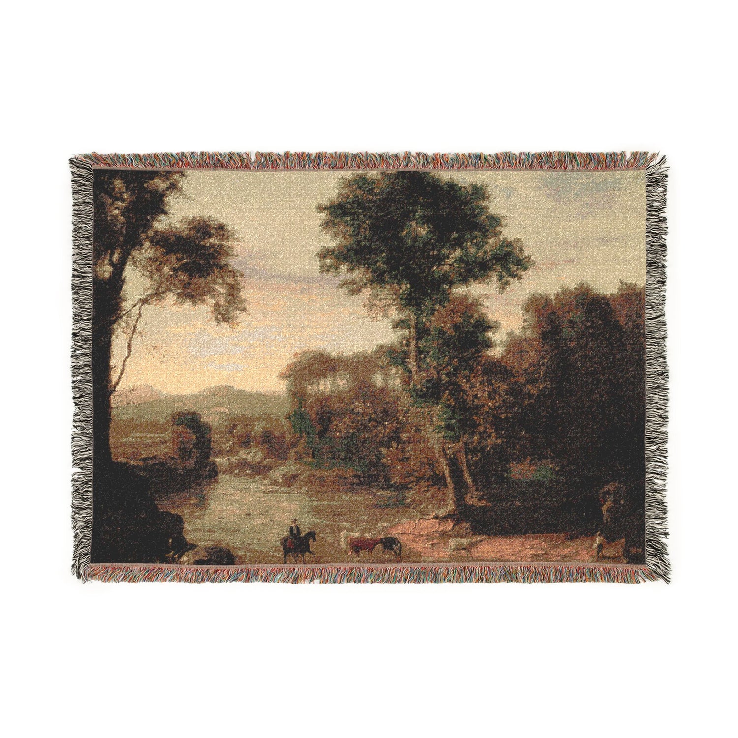 Crossing the Ford - George Inness Tapestry Blanket