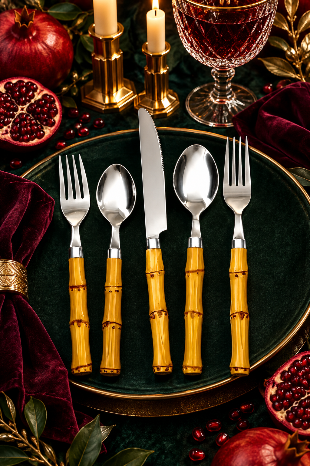 Bamboo Silverware Set of 5 Pcs