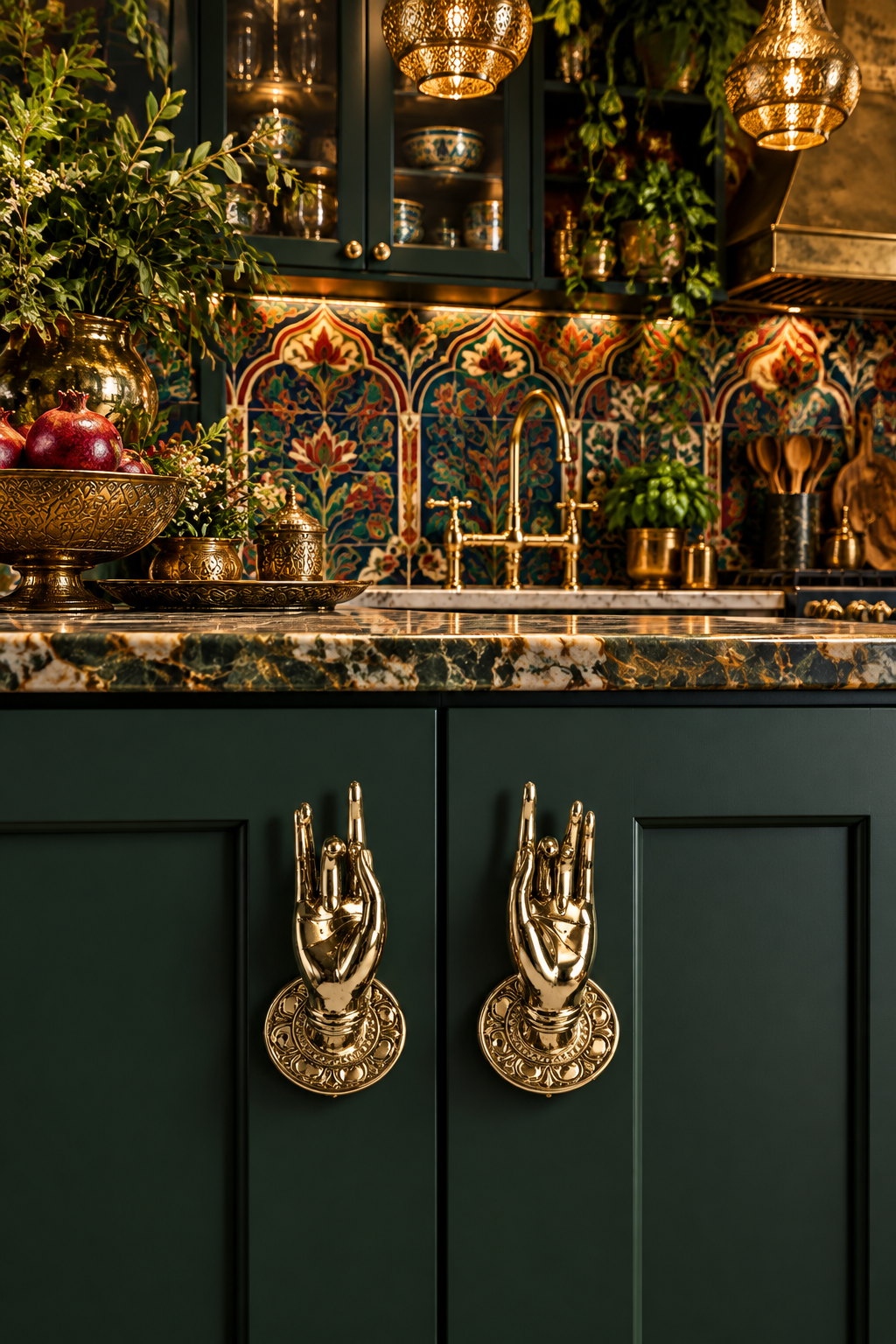 Shuni Mudra Buddha Hand Shape Door Handles - Set of 2