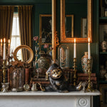 Solid Brass Yoga Monkeys Sculpture styled in a room setting