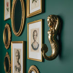Solid Brass Mermaid Wall Hook styled in a room setting