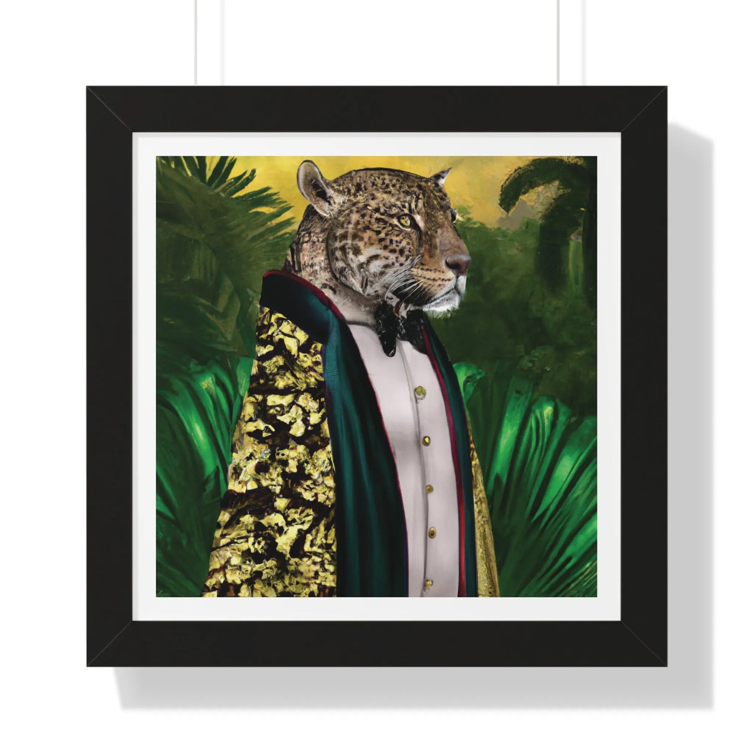 Jungle King Framed Poster Wall Art 16″ x 16″ Black