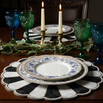 Black and White Beaded Round Placemats - Set of 4 styled in a room setting