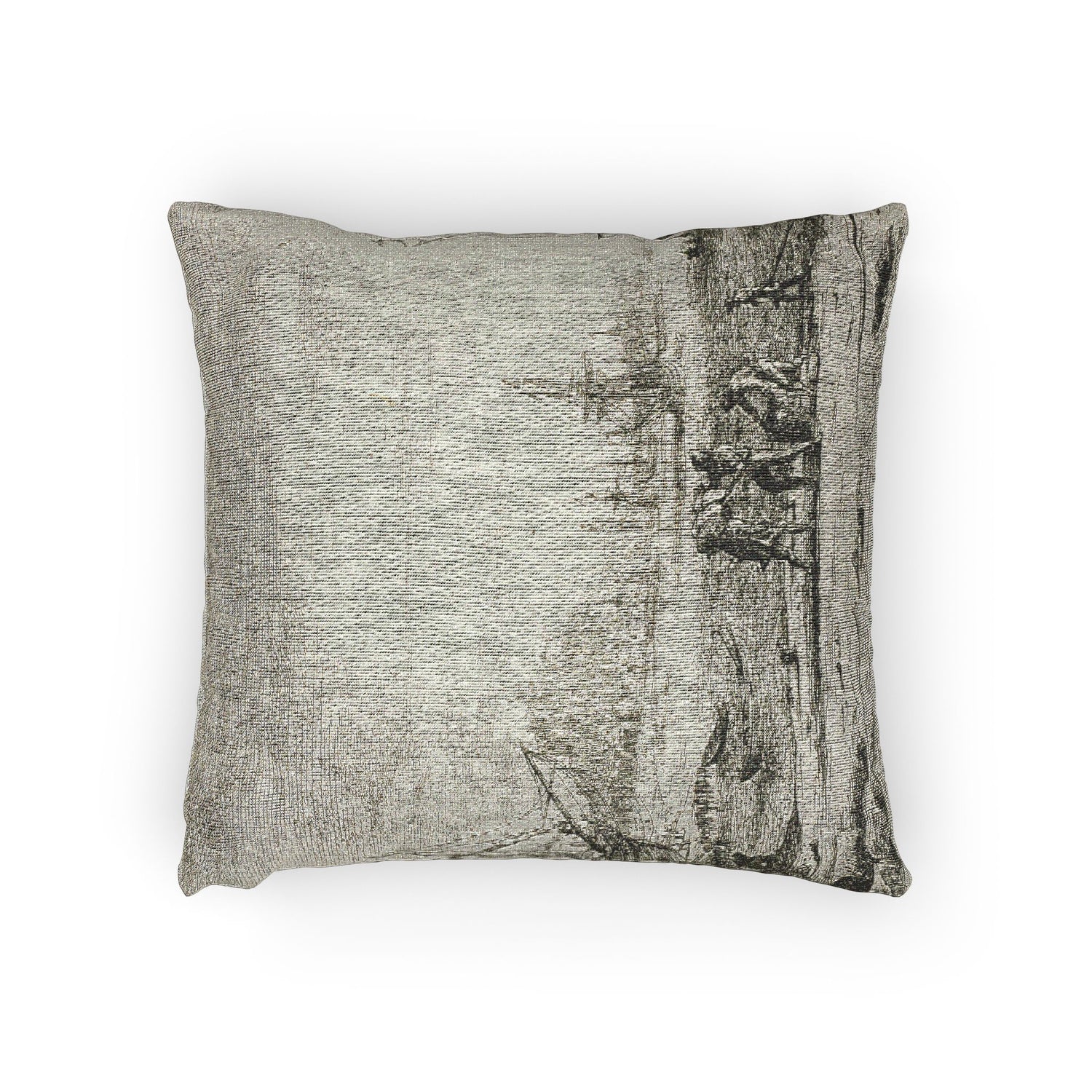 Harbor with a Large Tower - Claude Lorrain Pillow