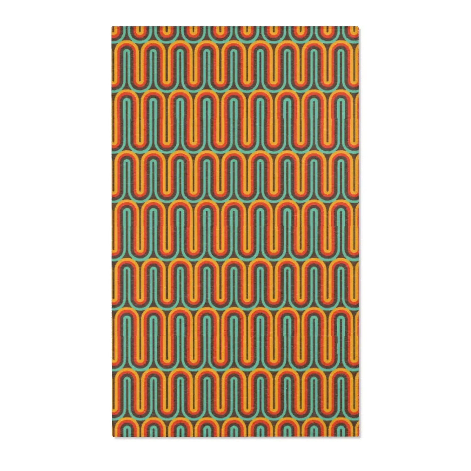 Teal Retro Radiance Accent Rug