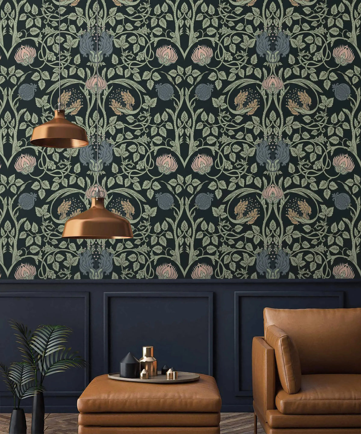 Ethereal Elegance: Vine and Flower Wallpaper