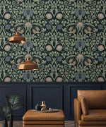 Ethereal Elegance: Vine and Flower Wallpaper