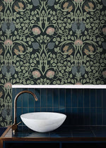 Ethereal Elegance: Vine and Flower Wallpaper