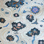 Azure Blossom Wave Hand Tufted Rug