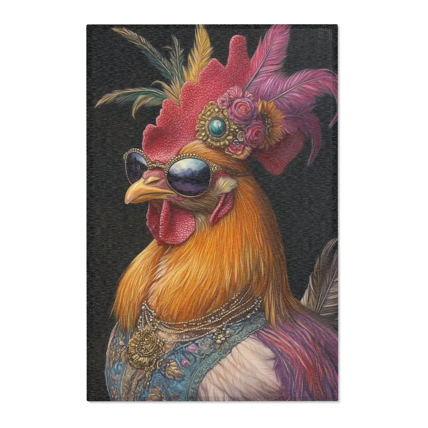 Fierce & Fabulous Renaissance Chicken Couture Accent Rug