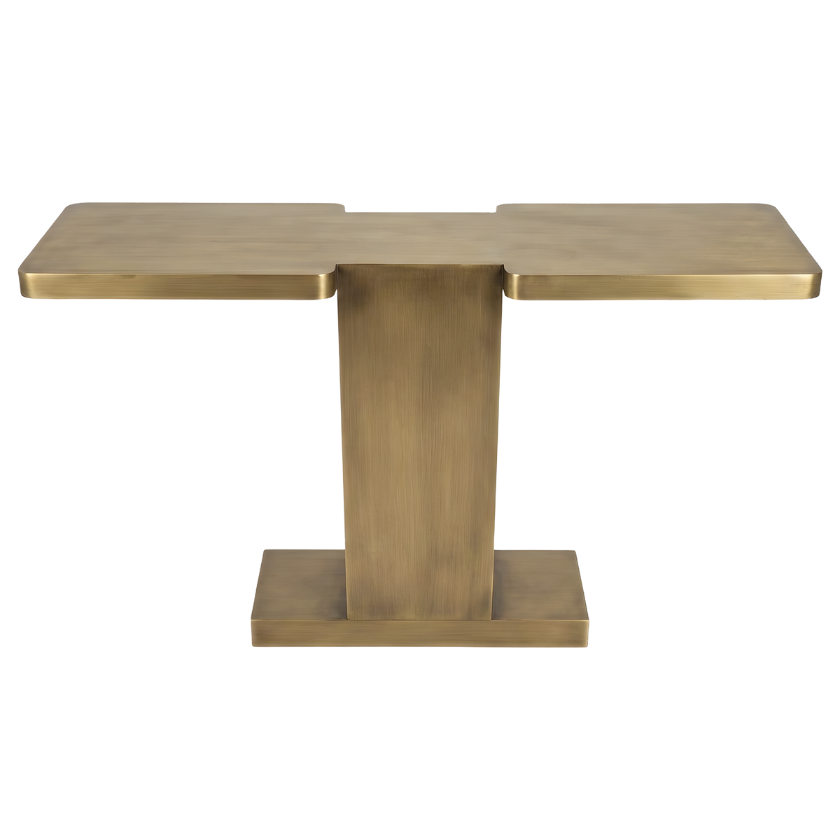 Brassed T Shaped Console Table