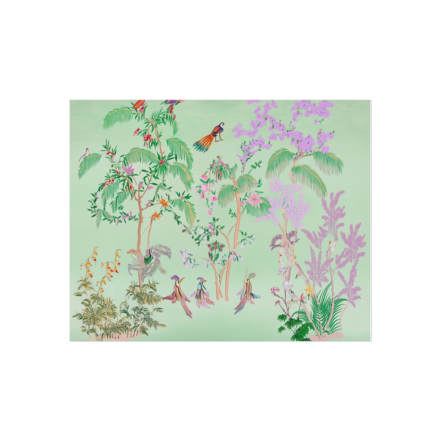 Green Chinoiserie Paradise Fine Art Poster