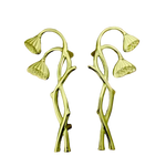 Brass Poppy Flower Door Handles Pair of handles