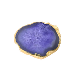Gold Plated Agate Coaster Set Purple Gold Plated