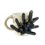 Black Amethyst Gray Marbled Ceramic Mug - Set of 2 No