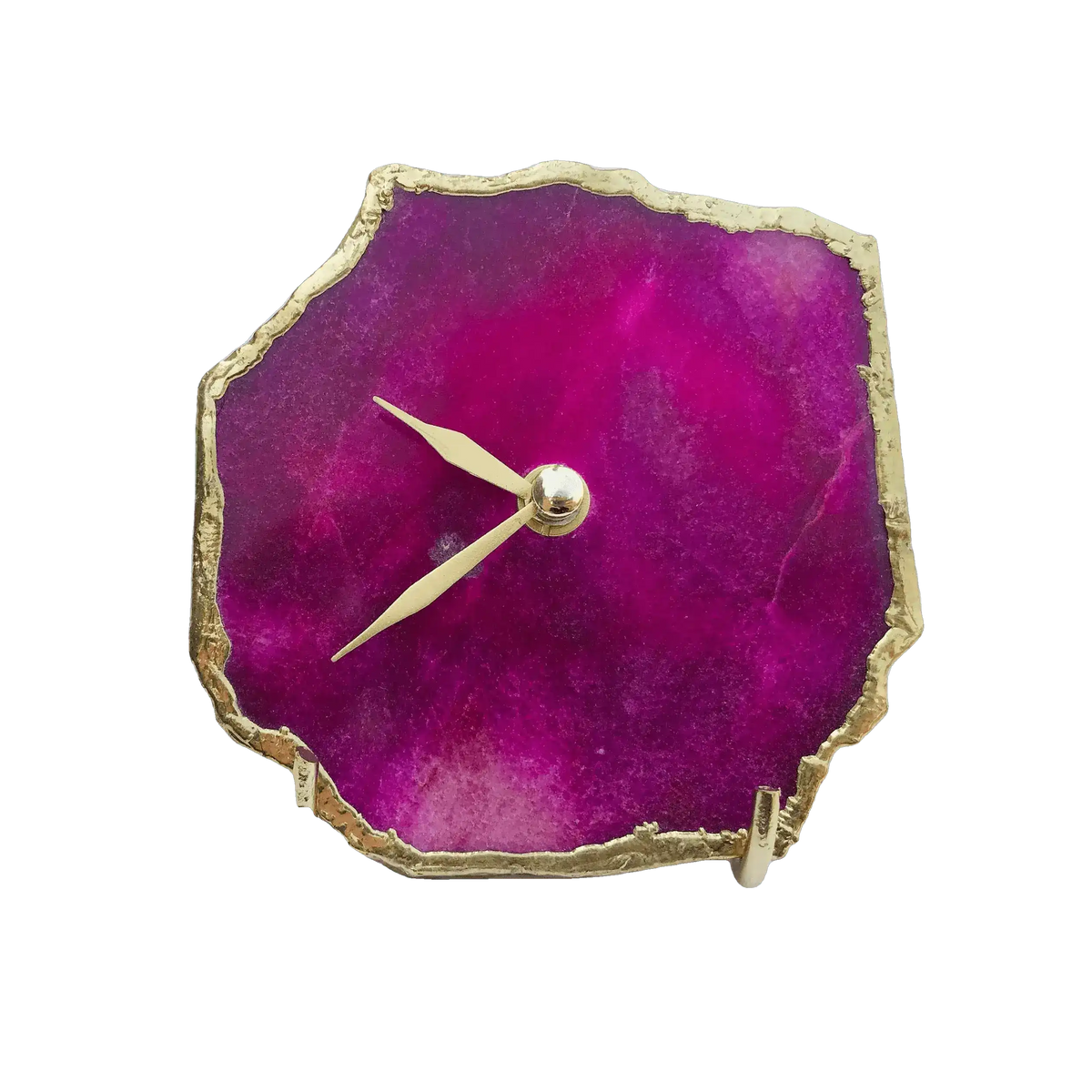 Magenta Agate Aventurine Wall and Desk Clock Rose Gold