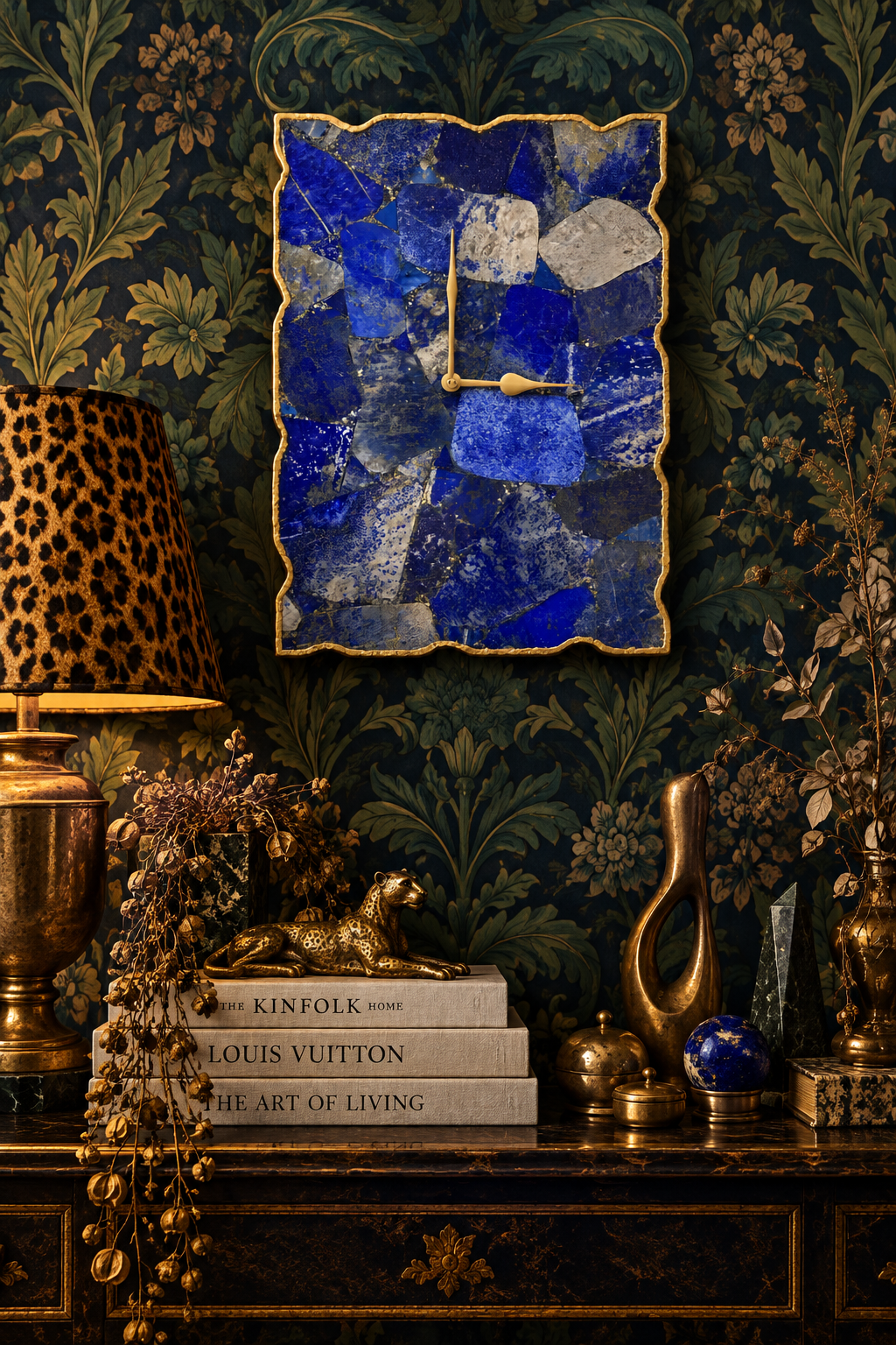 Large Lapis Lazuli Wall Clock